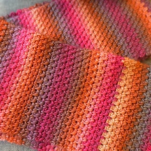 Moss stitch crochet scarf, Crochet scarf pattern, INSTANT PDF DOWNLOAD, moss stitch scarf, crochet pattern, easy crochet pattern image 1