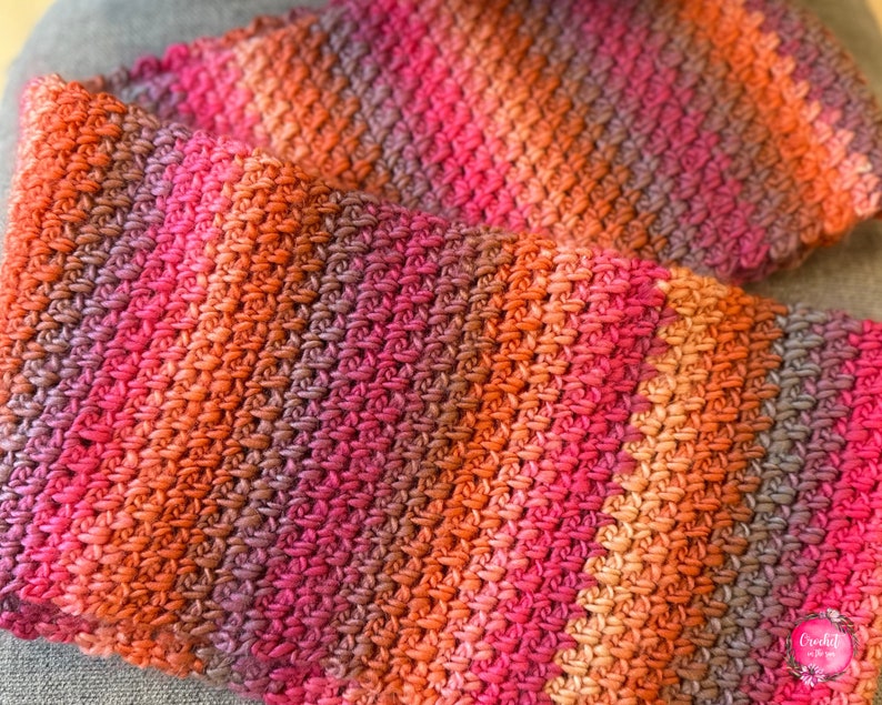 Moss stitch crochet scarf, Crochet scarf pattern, INSTANT PDF DOWNLOAD, moss stitch scarf, crochet pattern, easy crochet pattern image 1