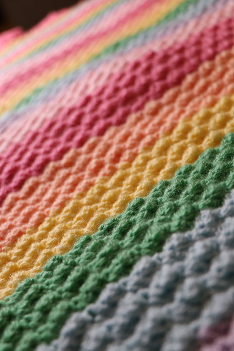 Crochet rainbow blanket pattern, INSTANT PDF DOWNLOAD, Rainbow blanket crochet pattern, easy crochet patterns, crochet blanket, pattern image 9