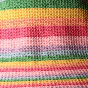 Crochet rainbow blanket pattern, INSTANT PDF DOWNLOAD, Rainbow blanket crochet pattern, easy crochet patterns, crochet blanket, pattern image 2