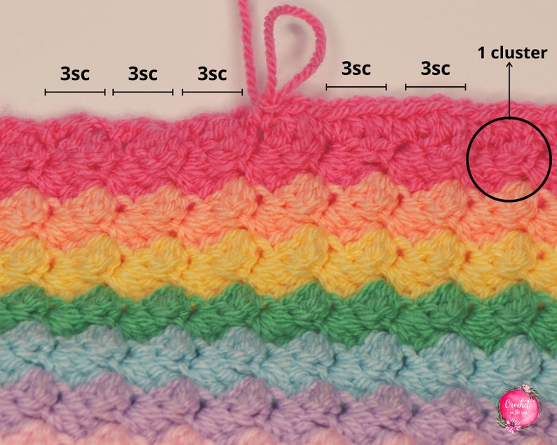 Crochet rainbow blanket pattern, INSTANT PDF DOWNLOAD, Rainbow blanket crochet pattern, easy crochet patterns, crochet blanket, pattern image 7