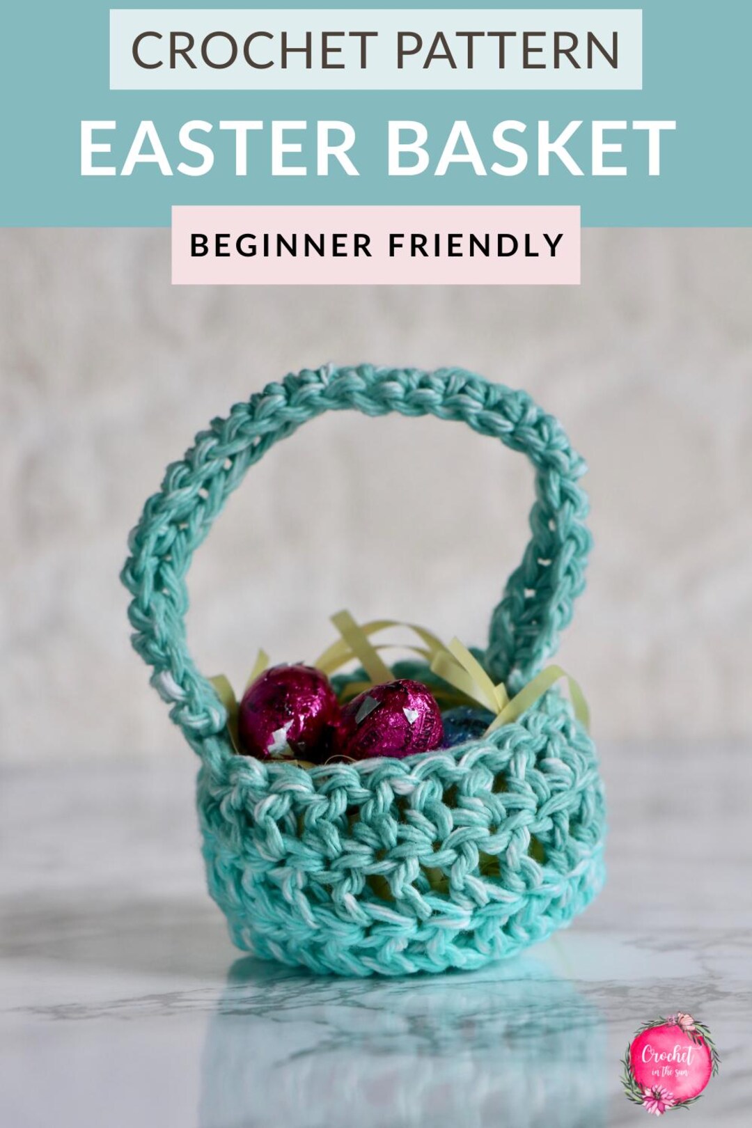 20 Minute Mini Crochet Easter Basket Pattern, Beginner Spring Crochet ...