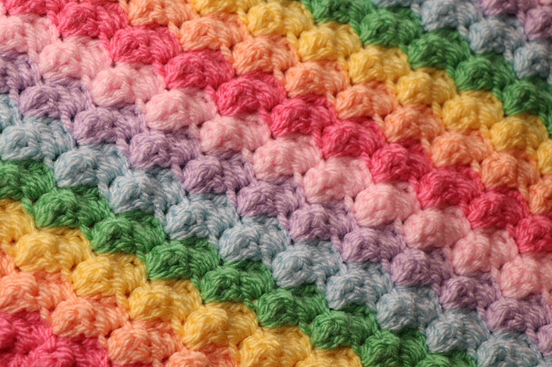 Crochet rainbow blanket pattern, INSTANT PDF DOWNLOAD, Rainbow blanket crochet pattern, easy crochet patterns, crochet blanket, pattern image 5