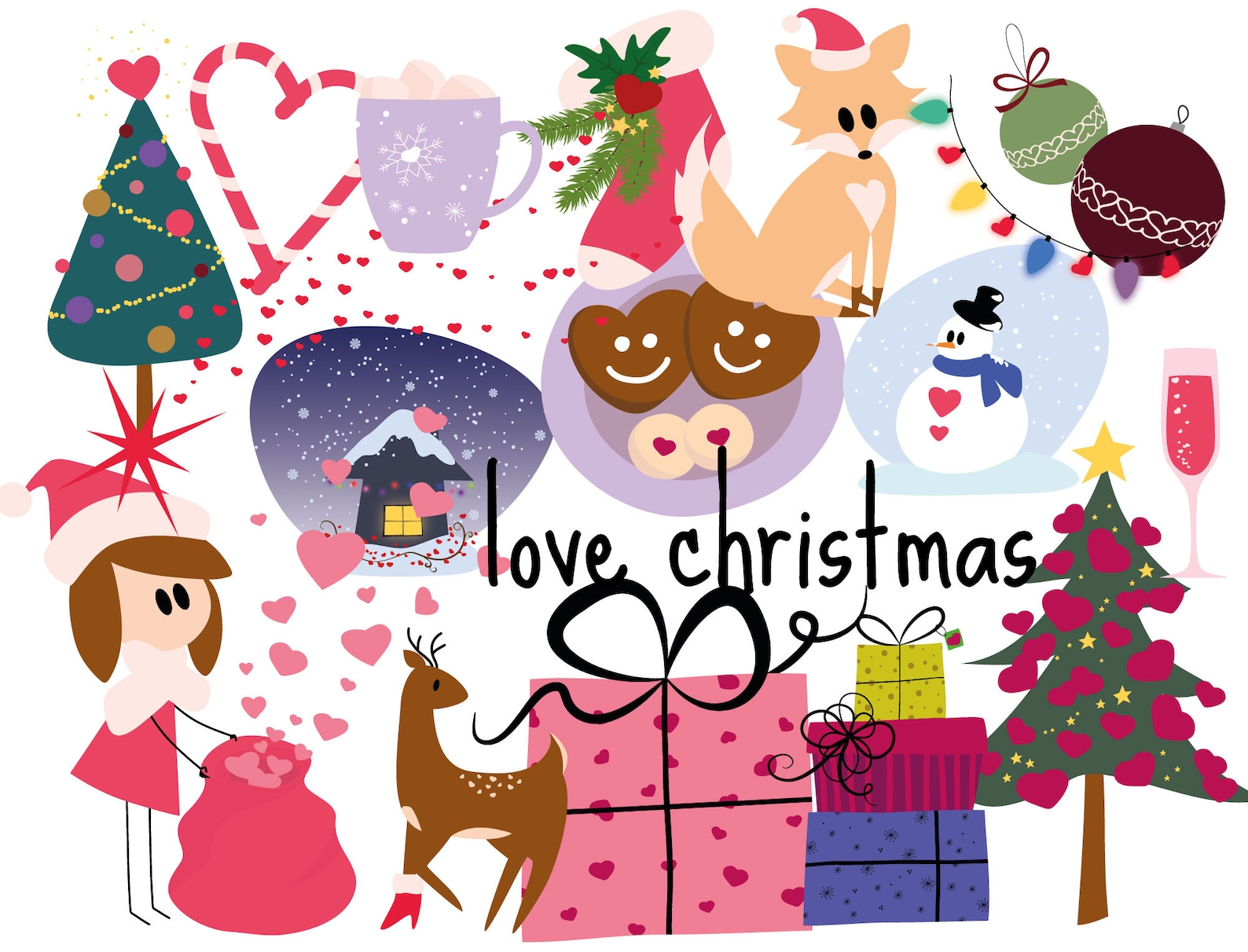 Love Christmas Clipart, Cute Christmas Clipart, Printable Christmas ...