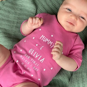 First Mother&#39;s Day Personalised Baby Grow