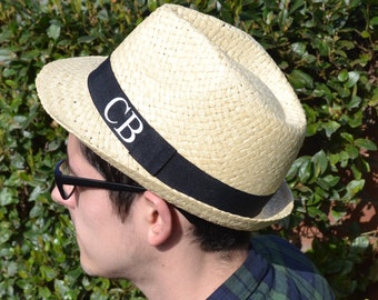 Personalised Monogram Men's Straw Hat