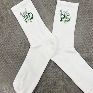 Monogram Tennis Crew Socks | tennis lovers | gifts for dad | father&#39;s day | wimbledon lover | tennis gifts | sports socks | socks for tennis