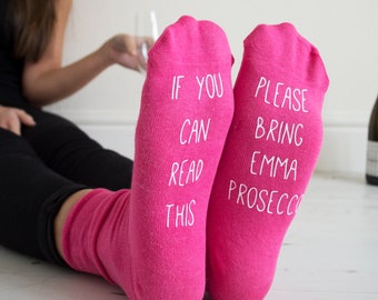 Hidden Message Please Bring Wine Personalised Socks