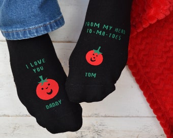 Casual Socks With Vegan Tomato Green Print Cotton Crew Socks For Men Women 