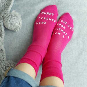 Mummy Teacher Hero Socks | mother&#39;s day | appreciation gifts for mum | from the kids | cute gifts for mother&#39;s day | memorable socks