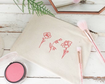 Language of Flowers Make Up Bag