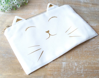 Hidden Message Cat Make Up bag