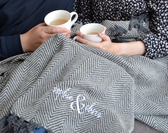 Personalised Couples Embroidered Blanket First Home Gifts Newly Wed Wedding Gifts Engagement Gifts Gifts for Couples Cute Gifts Etsy