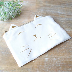 Hidden Message Cat Make Up bag