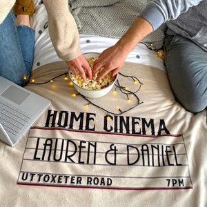 Personalised Home Cinema Fleece Blanket | gifts for people who have everything | family gifts | new home gifts | film lover gifts |