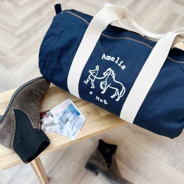 Sac de sport personnalisé cheval et propriétaire