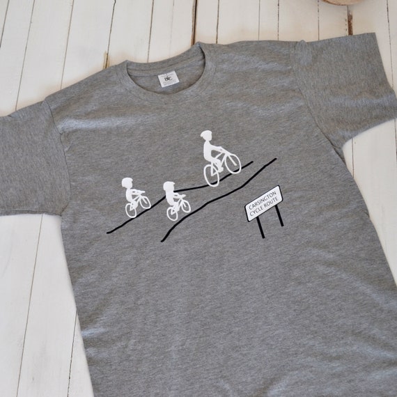 Personalised Family Bike Ride Route T-shirt Cycling Gift for Dad