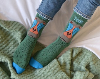 Personalised Men's Baboon Bamboo Socks