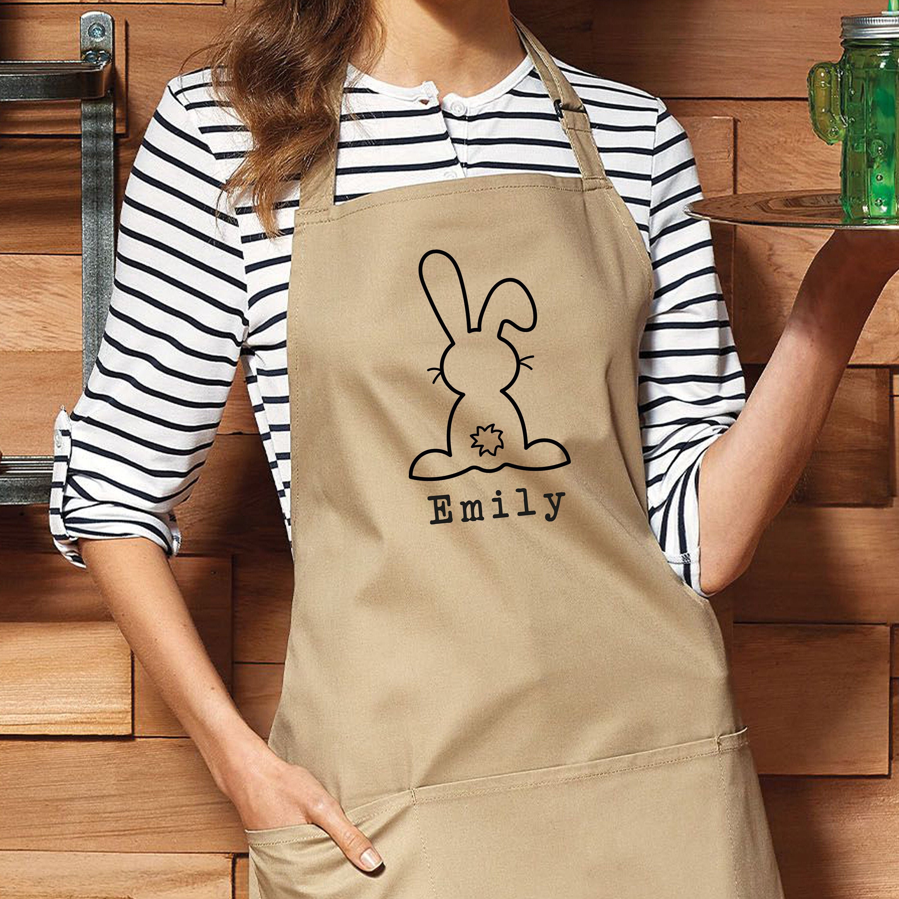 Rabbit Eggs Baking Bib Apron with Adjustable Neckband Pknoclan Happy Easter Day Cooking Apron with Pocket Waterproof Colorful Kitchen Apron for East 