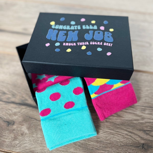 Personalised New Job Socks In A Box Gift Set