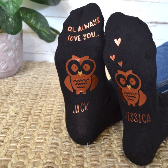 Owl Always Love You Personalised Socks Etsy