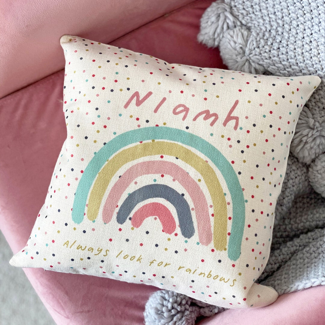 Personalised Children's Rainbow Cushion Etsy