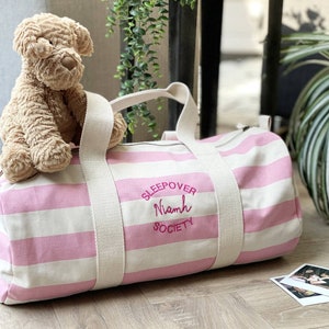 Personalisierte Sleepover Wochenende Tasche | Geschenke für kleine Mädchen | Geschenke für kleine Jungen | Geburtstagsgeschenke für Enkelkinder | schlummerparty tasche