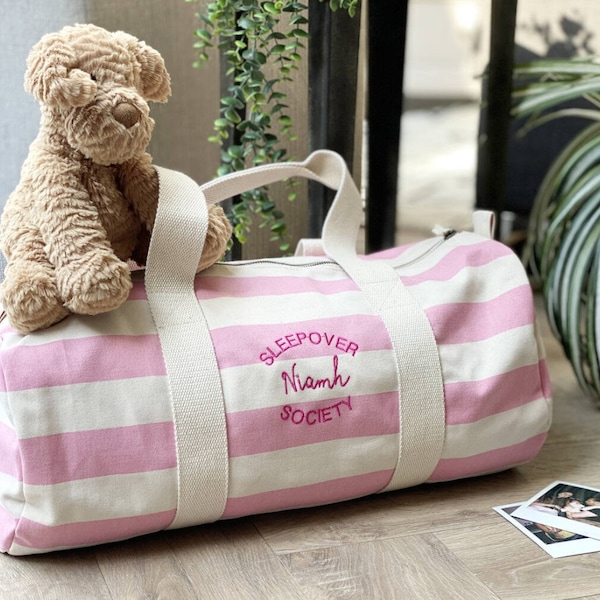 Personalised sleepover weekend bag