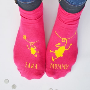 Personalised Cheeky Monkey Mummy Socks | mother&#39;s day | mummy and me | from the kids | gifts for mum  | new mum socks | new baby gift