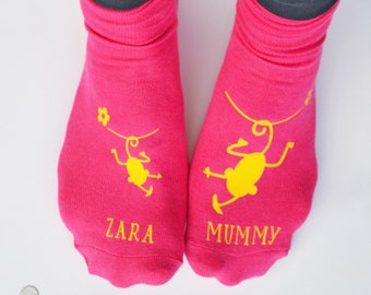 Calzini personalizzati Cheeky Monkey Mummy / festa della mamma / mamma e io / dai bambini / regali per la mamma / calzini per neomamme / regalo per neonato