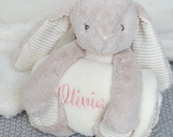 Personalised Bunny & Baby Blanket: Embroidered Newborn Gift