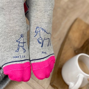 Chaussettes personnalisées cheval et propriétaire image 4