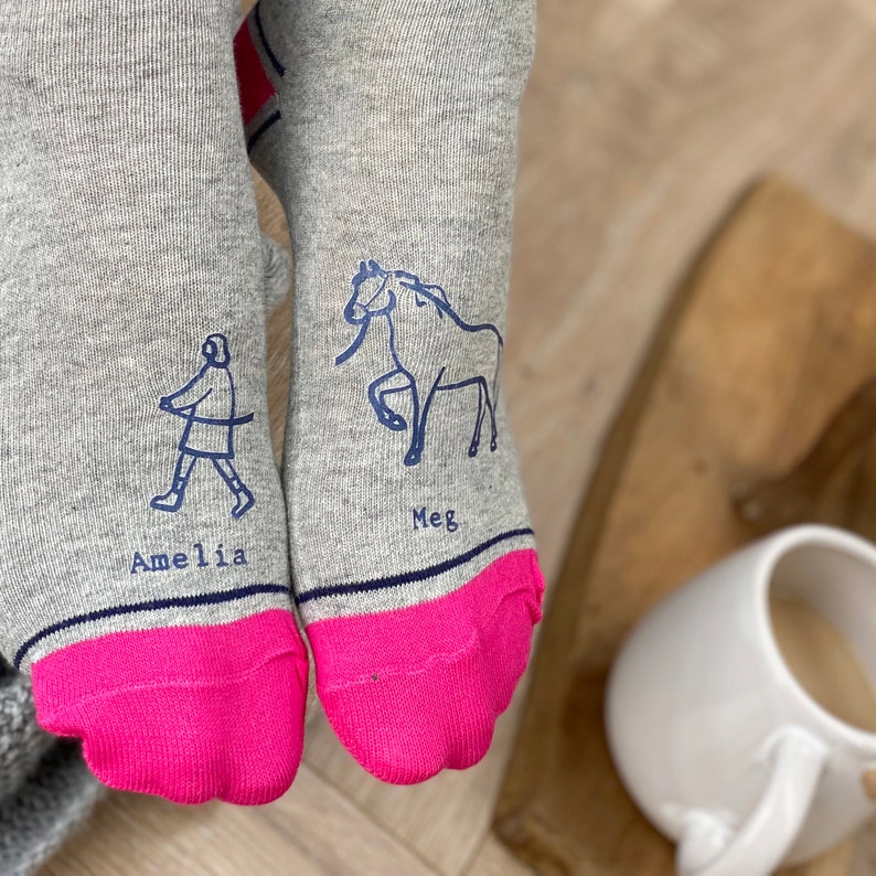 Chaussettes personnalisées cheval et propriétaire image 4