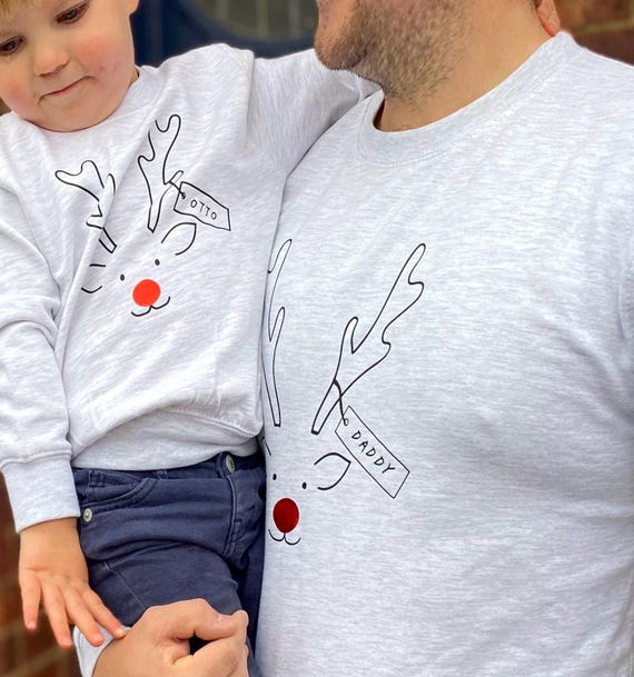 Pulls de Noel assortis en famille avec rennes Noel en famille pulls assortis jour du pull de Noel Ensembles parents et moi Etsy Canada
