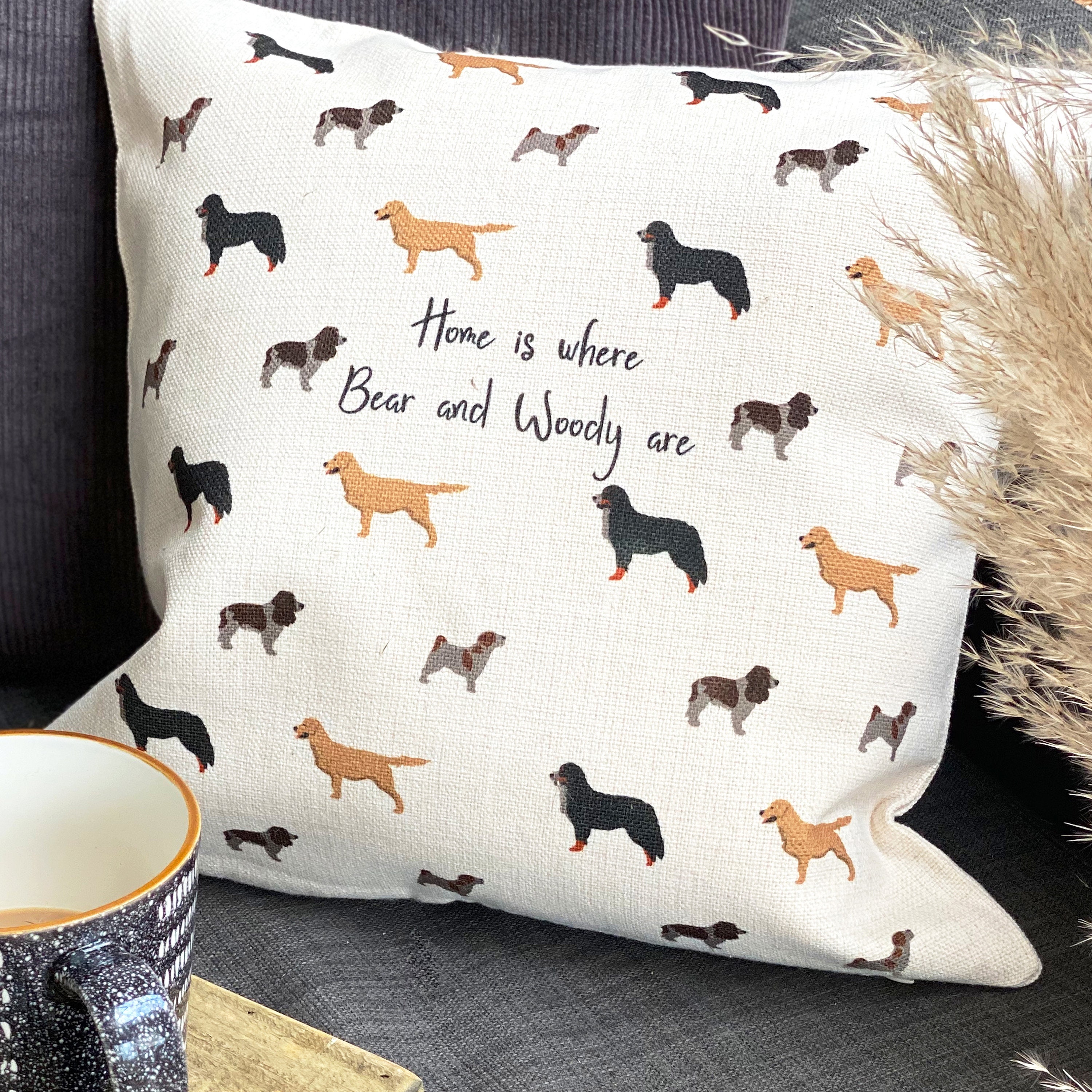 Personalised Home is the Dog is Cushion - Etsy