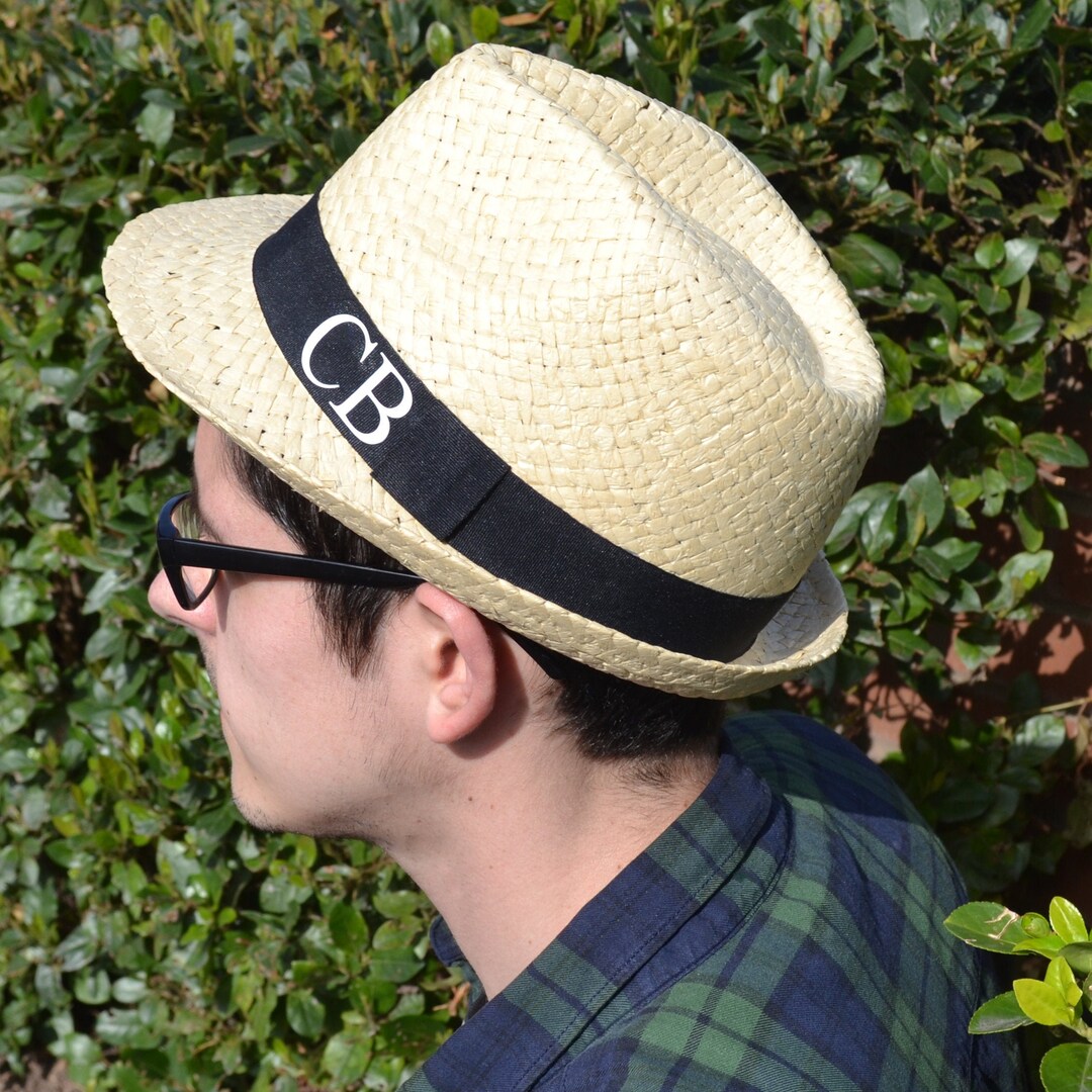 Personalised Monogram Men's Straw Hat Etsy