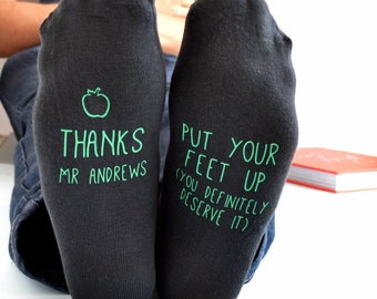 Put Your Feet Up Personalised Teacher Gift Socks