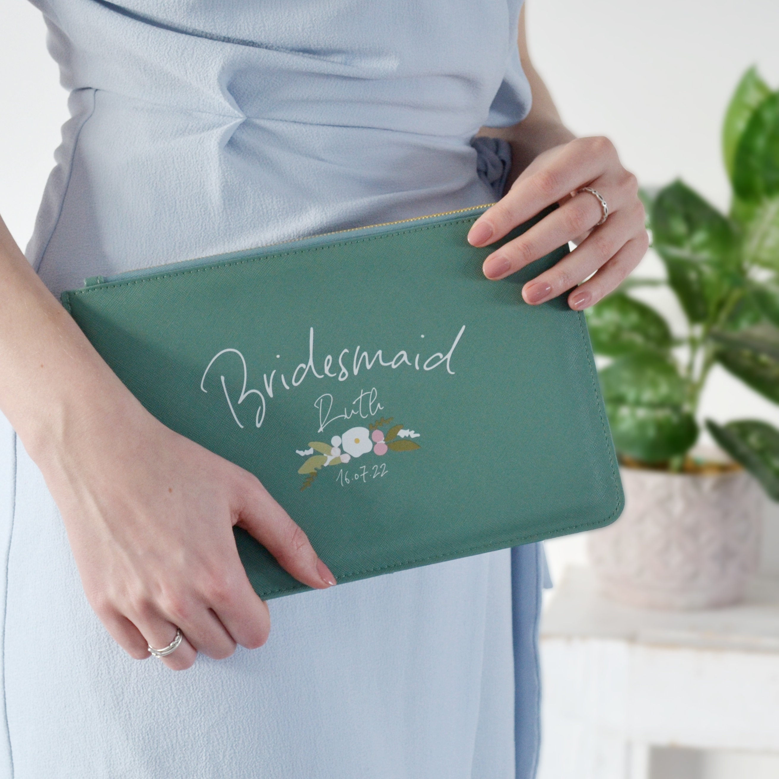 Personalised bridesmaid cheap clutch bag