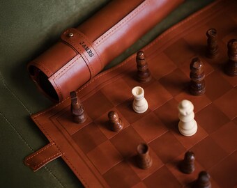 Personalised Roll Up Chess Set