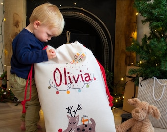 Personalised Reindeer Christmas Sack