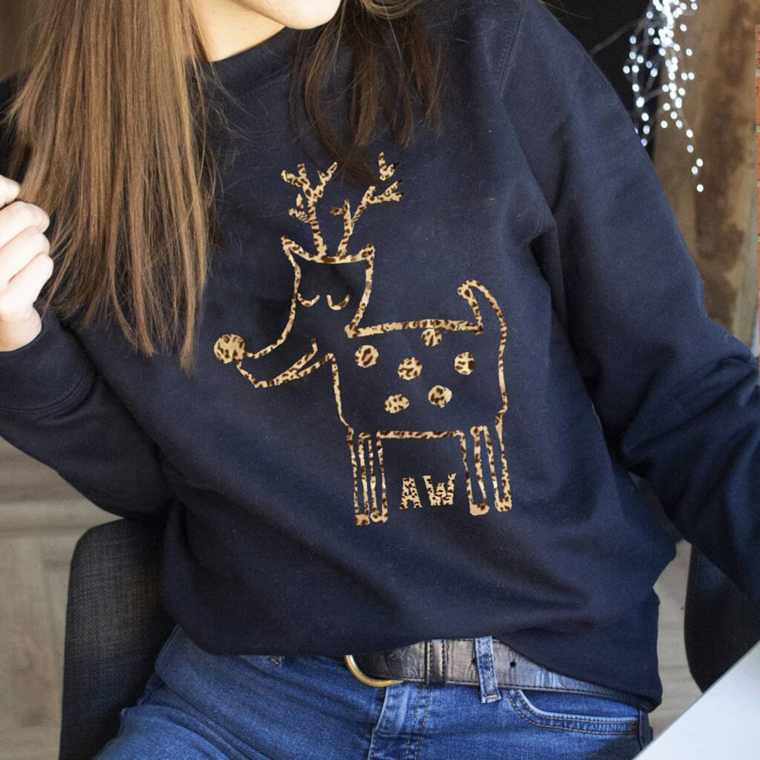 Reindeer print sweater new arrivals
