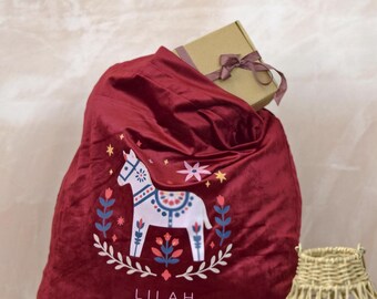 Personalised Velvet Nordic Horse Sack