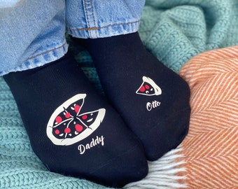 Daddy and Me Personalised Pizza Socks