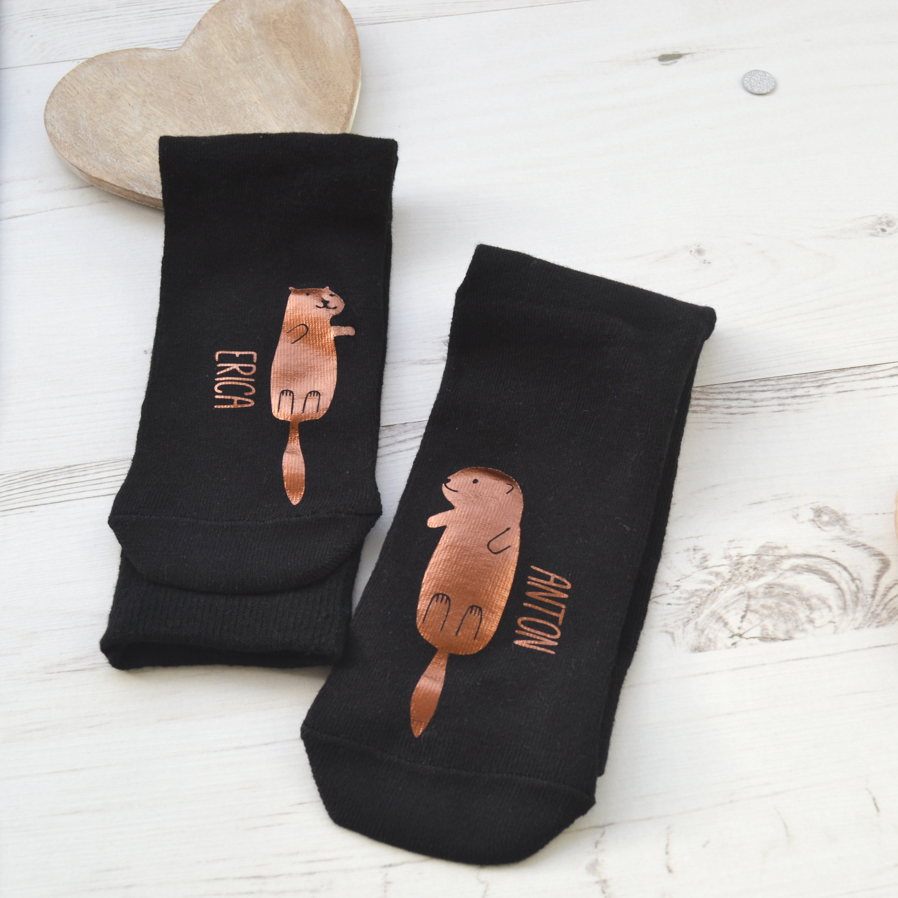 Personalised Otters Socks Etsy