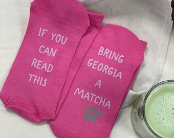 Personalised Bring Matcha Socks | Matcha girl gift