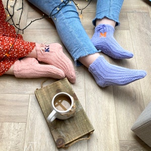 Embroidered Knitted Slipper Socks image 2