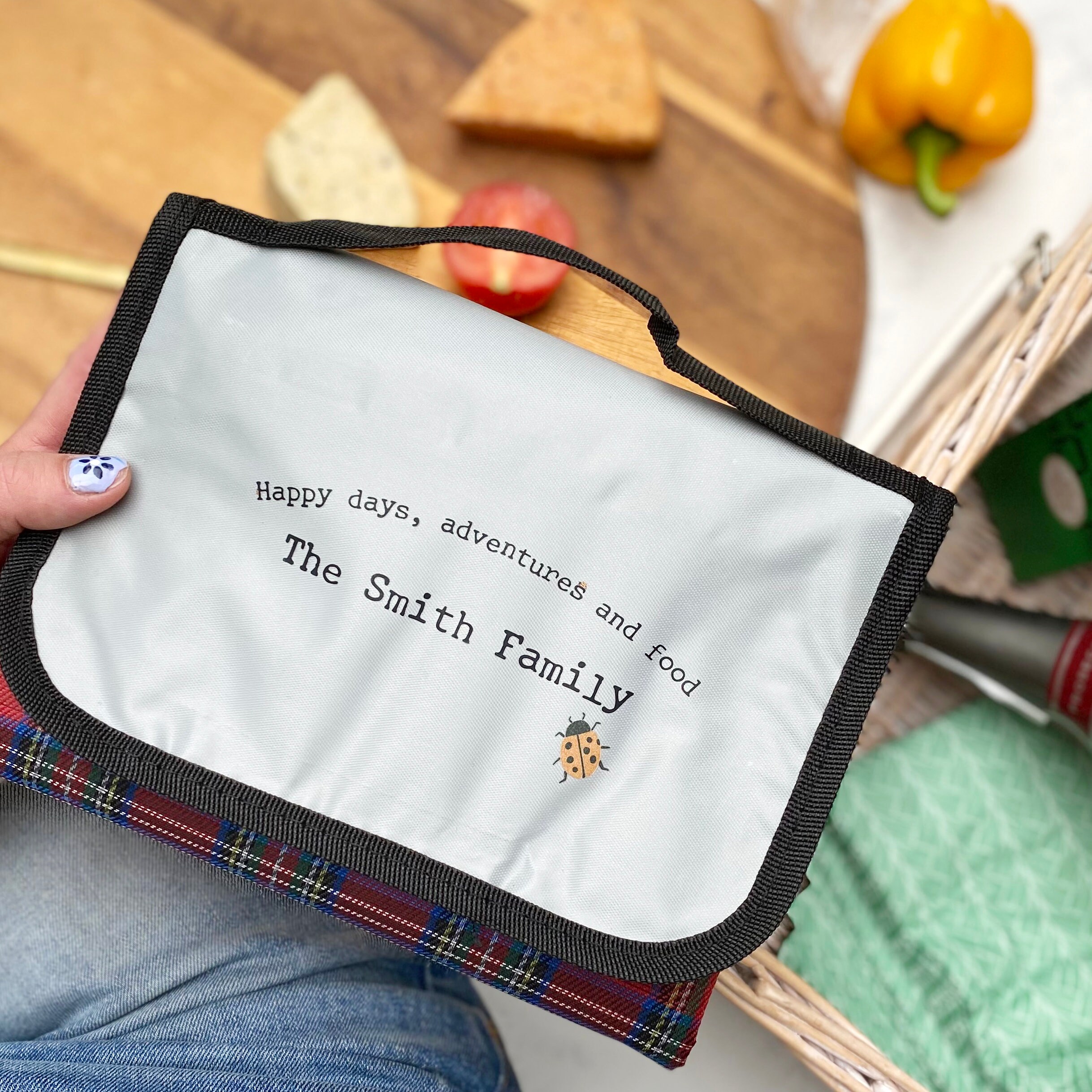 Personalised picnic blanket clearance