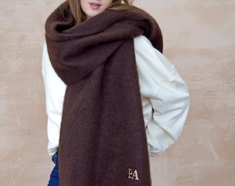 Personalised Chocolate Brown Oversized Scarf