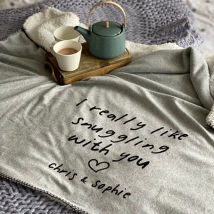 Personalised Snuggle Blanket | gifts for newly wed | anniversary gifts | gifts for the home | gifts for couples | valentine's day gift image 2
