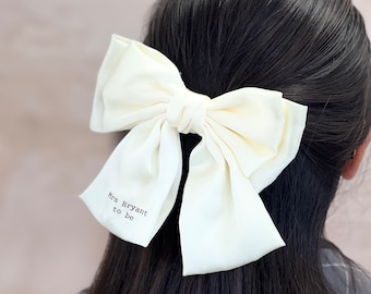 Bride To Be Personalised Satin Bow Clip